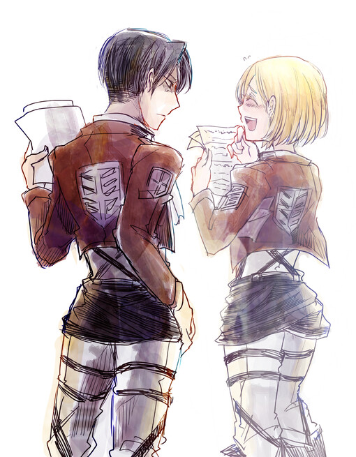 【彼时邻家】 p站 二次元 插画 少年 动漫 妖孽 同人 原创 自由之翼 调查兵团 进击的巨人 利威尔 佩特拉 “我生前爱过一个人,他中分,短发,矮小,易怒……却有醉人的温柔。”——佩特拉