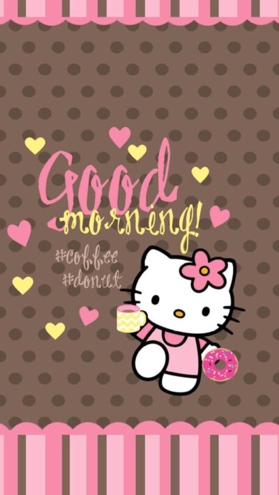 hello Kitty 咖色壁纸 iPhone