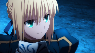 Fate/zero 动漫截图 吾王saber坚定的目光真的很美，一身战斗服平添几分英气