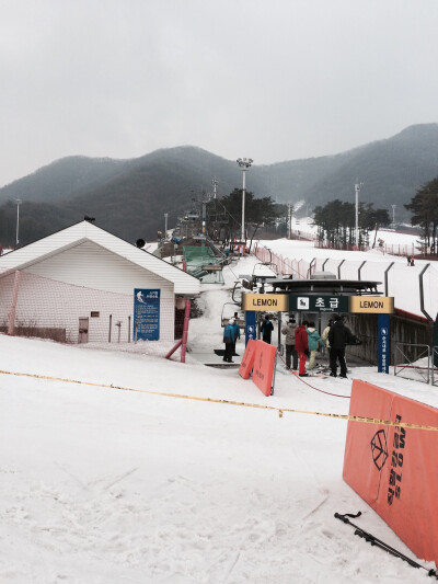 韩国 滑雪 风景