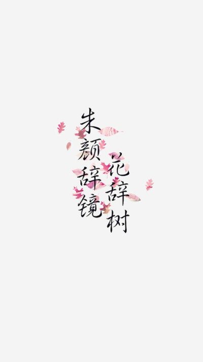 朱颜辞镜花辞树 文字 美图