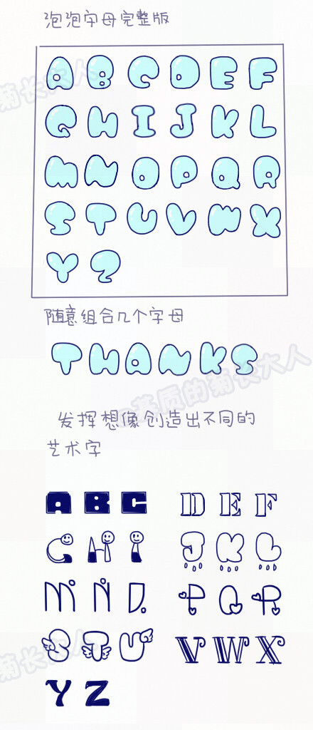 可爱字母手绘