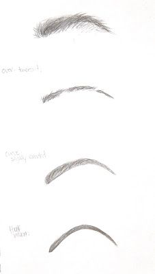 手绘铅笔黑白眉毛素描绘画教程素材