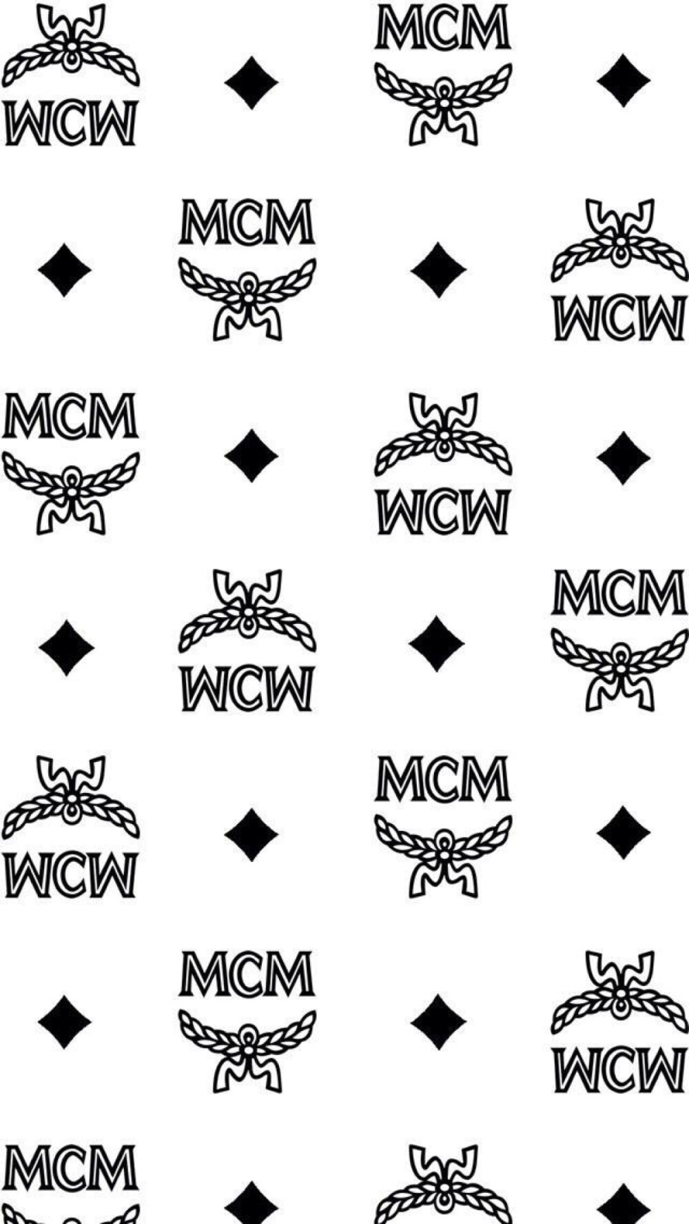 平铺 MCM 黑白 iPhone 壁纸