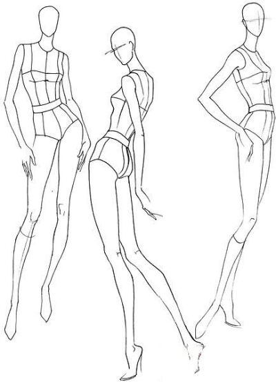 服装人体 女性5 服装设计图练习