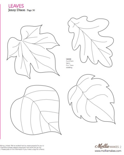 树叶 不织布 手工 图形剪裁 可打印 打印时请根据需要调节尺寸