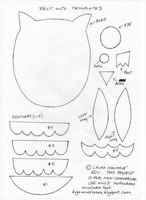 猫头鹰 不织布 手工 图形剪裁 可打印 打印时请根据需要调节尺寸
