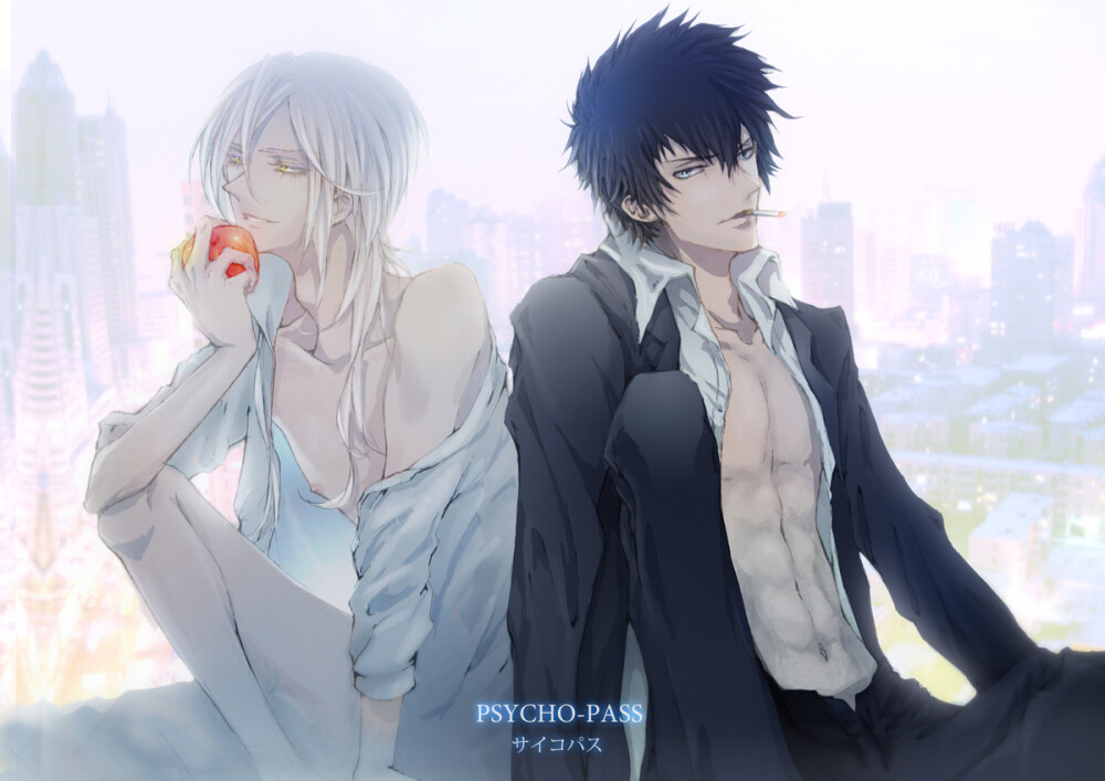 心理测量者 PSYCHO-PASS 槙岛圣护 狡啮慎也 P站id=2424182 画师：Kino666