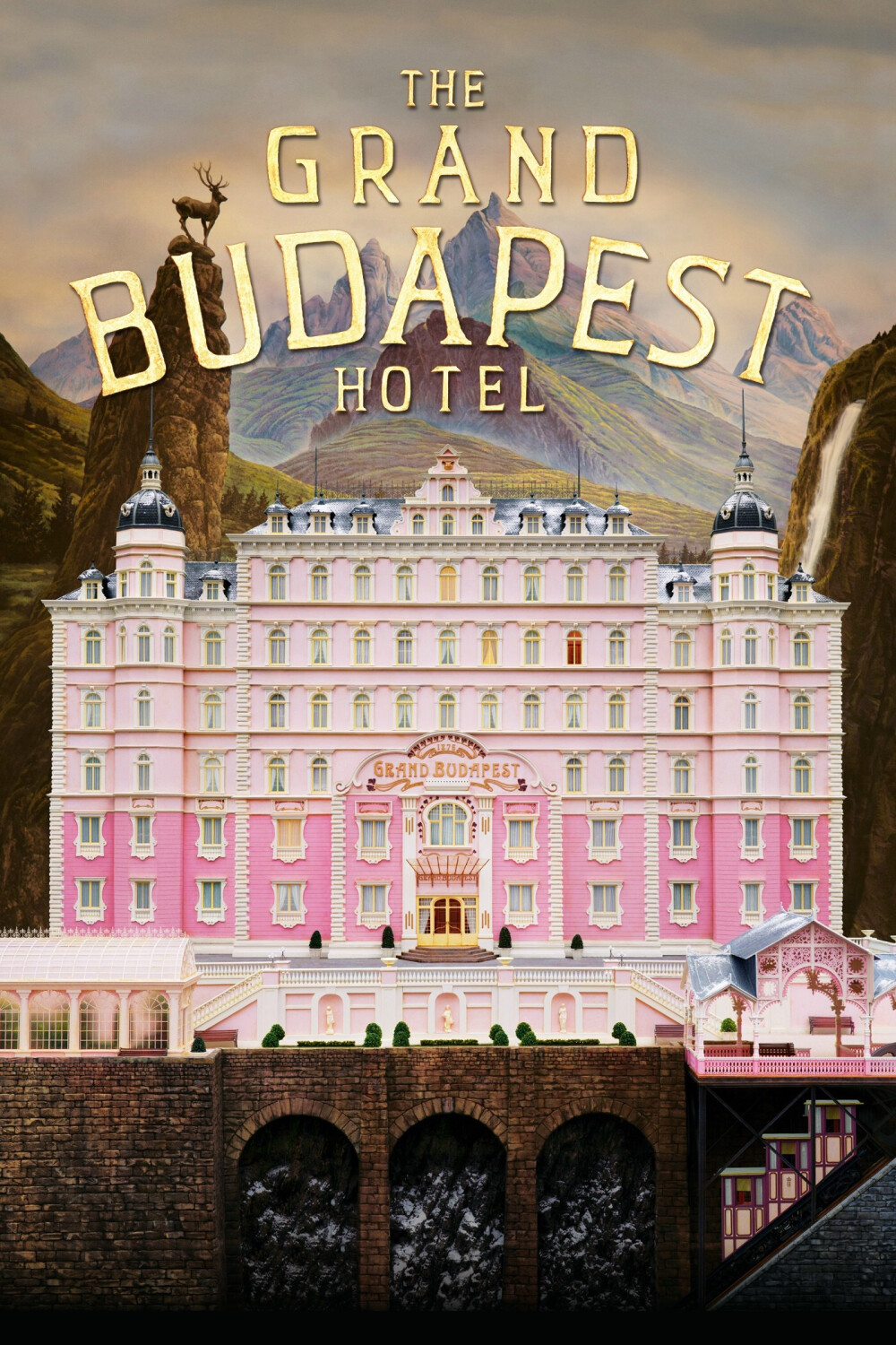 The Grand Budapest Hotel-壁纸 iPhone 平铺 桌面 手绘 粉红