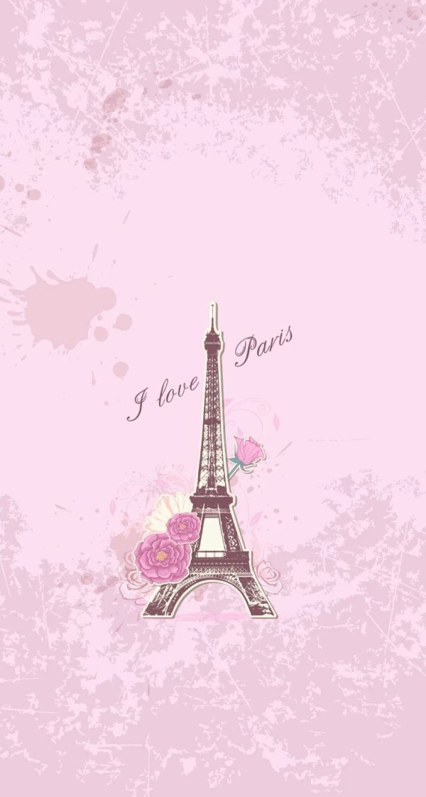 Paris iPhone 壁纸 锁屏 手绘 平铺