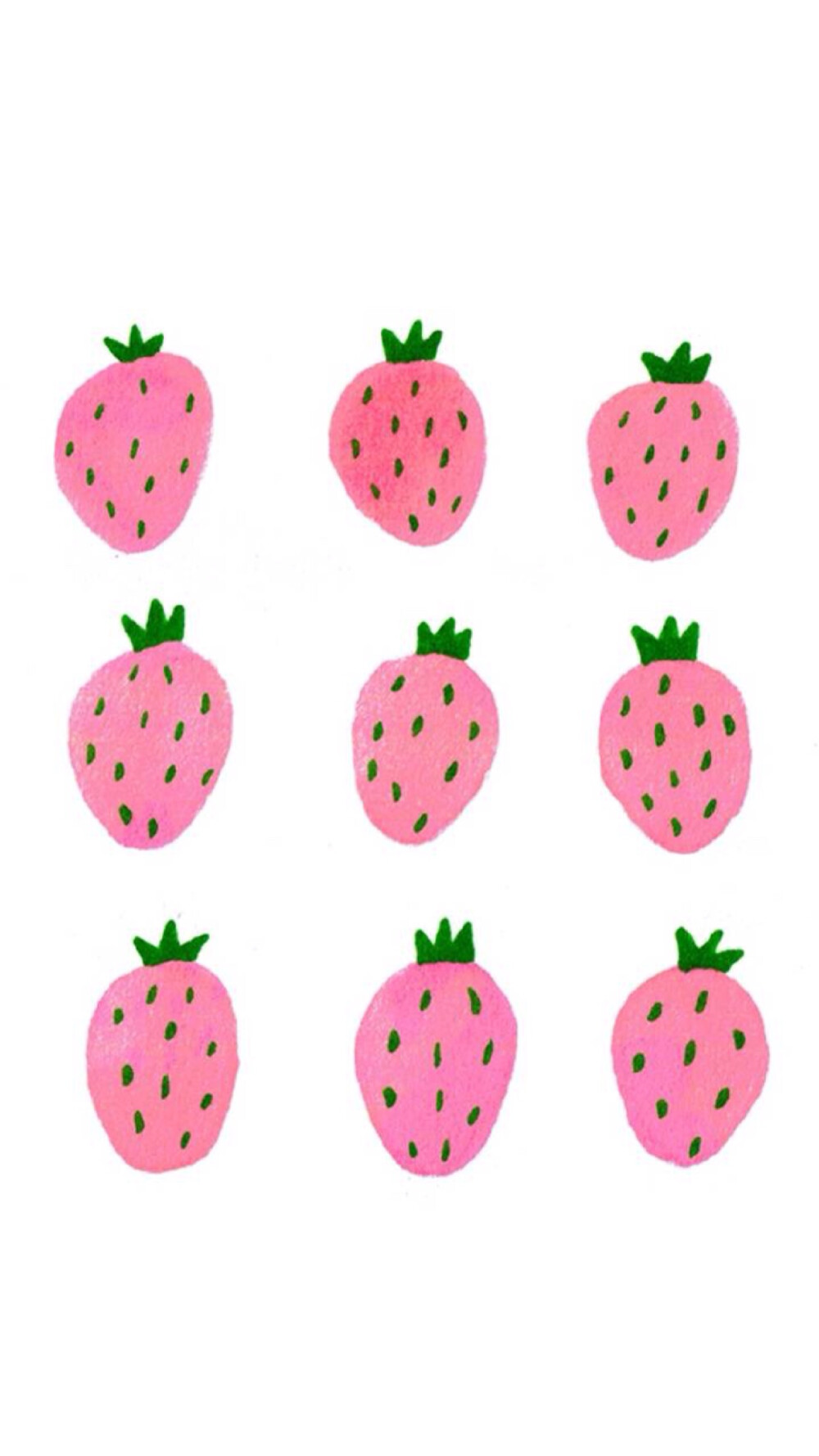 iphone壁纸粉嫩小草莓平铺