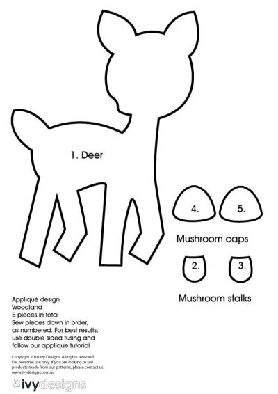 小鹿 不织布 手工 图形剪裁 可打印