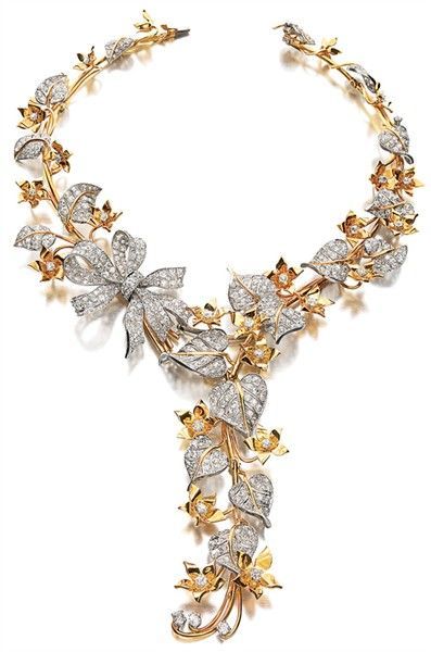 钻石和黄金花项链，1938