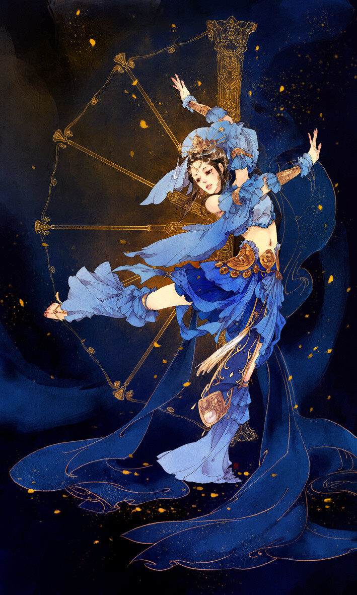 古风、莲花、舞蹈、舞步生莲