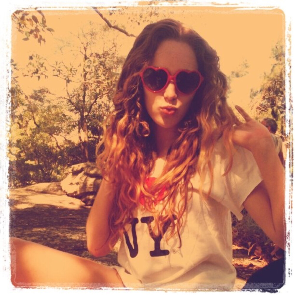 Alycia with her heartshaped sun glasses