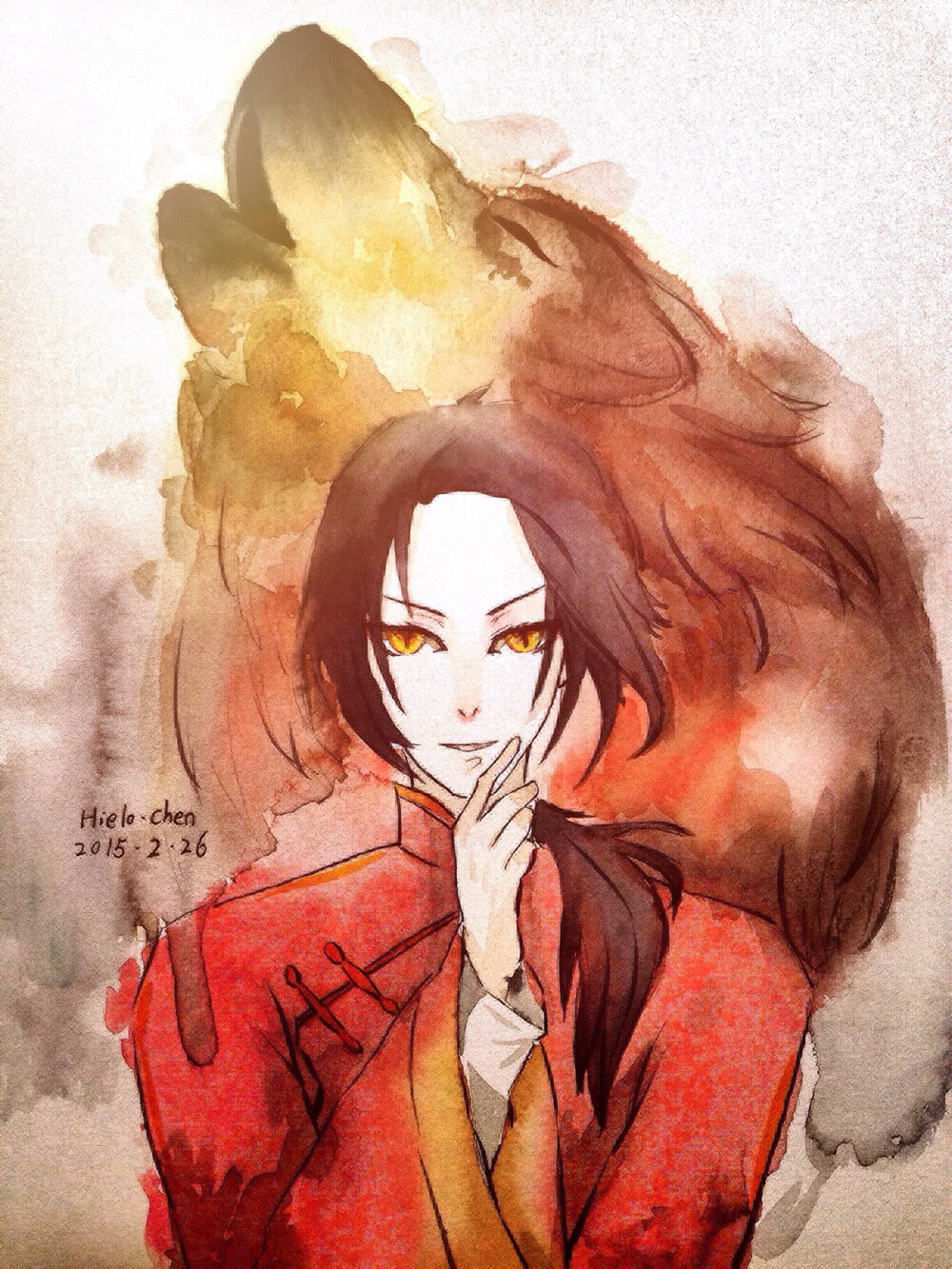 完成～脑洞大开的产物，本来给耀君准备的是龙来着。。。结果最近狼图腾太火就忍不住换了，别问我怎么把这两者联系起来的[