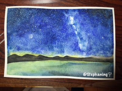 @Stephaning宁 水彩 Watercolor 星空