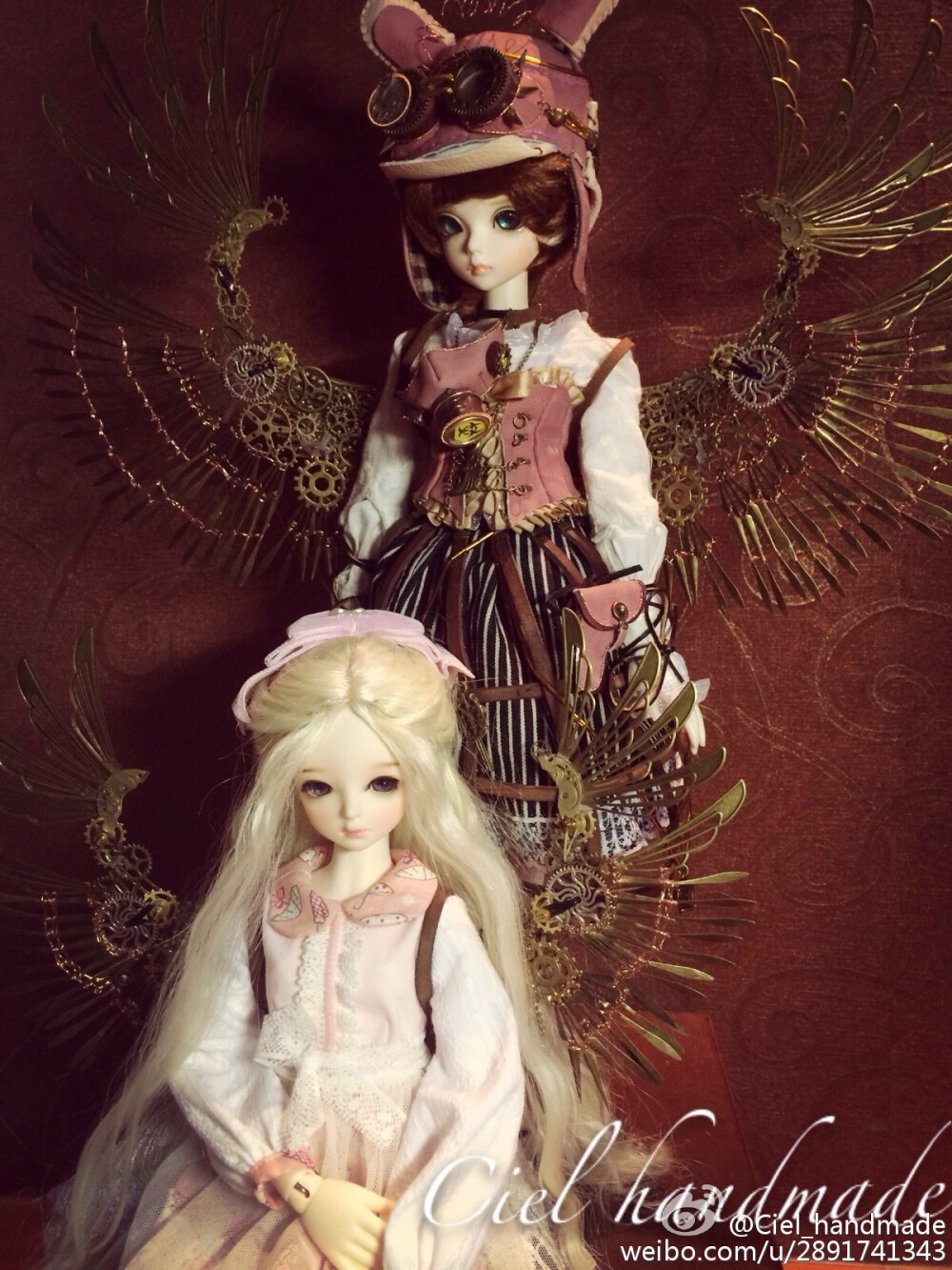 【大菇凉】【你若撒野 今生我把酒奉陪】bjd 娃 娃圈 萌物 摄影 娃妈@Ciel_handmade plus版蒸朋翅膀已出～和标准版组合 四翼天使什么哒～#蒸汽朋克##bjd自制#