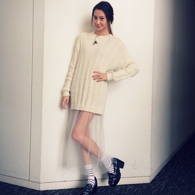 【mayuko】FASHION DRESS: Honey Mi Honey SOCKS&amp;amp;HEELS: GalStar #FASHION #MayukoKawakita #河北麻友子