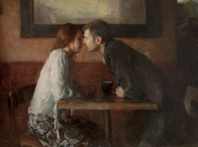 Stollen Kiss - Ron Hicks American painter b.1965 Impressionism