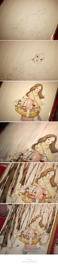 一人一桌案，一水一纸笔；一画一国度，一心一天堂。【水彩教程】~somewhere