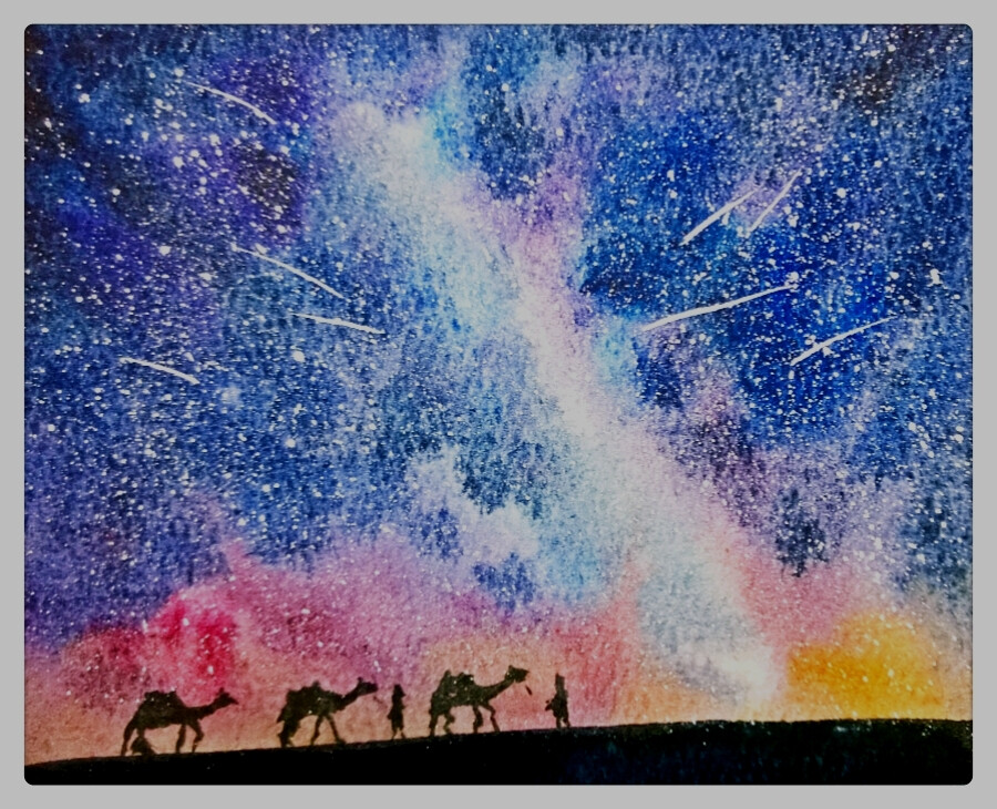 dodgem的水彩画 星空