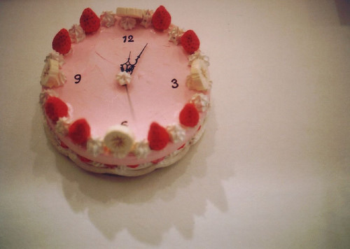 #pink #clock #strawberry