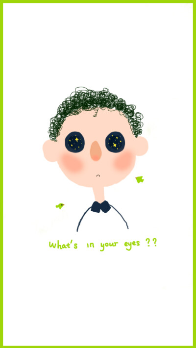 iphone5S壁纸原创手绘，what's in your eyes,boy?【hellozizi】