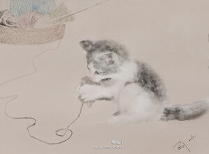 #水彩#小猫