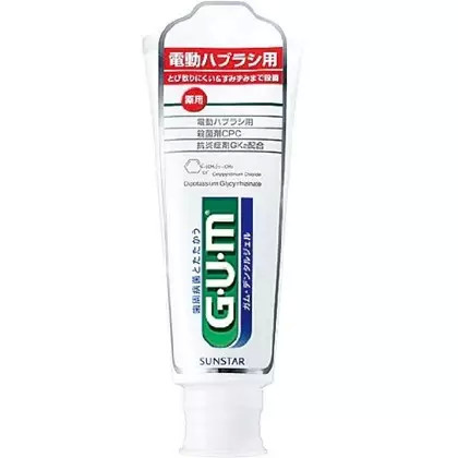 全仕康GUM 电动牙刷专用牙膏 全仕康GUM是日本口腔护理销量第一的牌子，卖点就是“预防牙周菌”。一个牌子专业与否看它的产品究竟多细分就知道了。这款是专门为电动牙刷预备的牙膏，配合杀菌剂CPC和抗炎症剂GK2，是预防龋齿和牙病的最好选择。