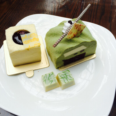 Green tea cake &amp;amp; cheese cake