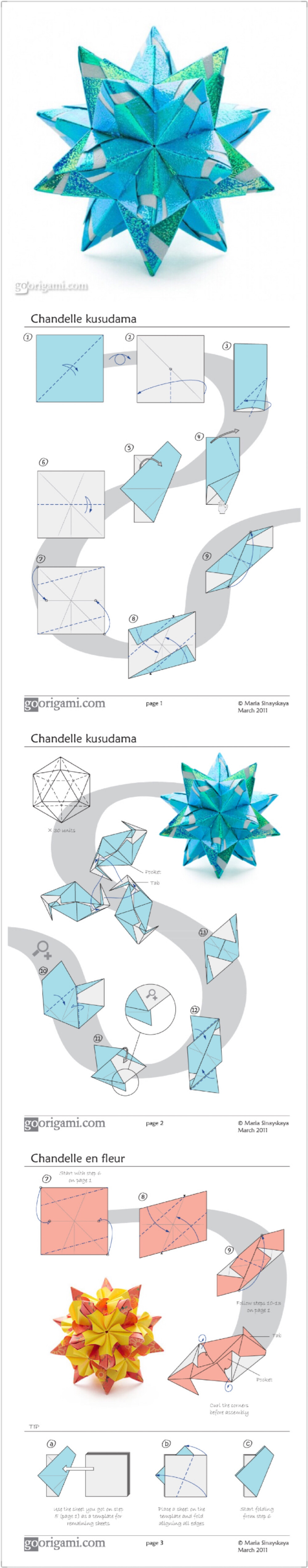 【Chandelle 折纸花球】30张5cm正方形纸