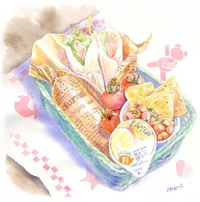 ☞ 日本画家朝仓真理，擅长用水彩描绘美味料理。