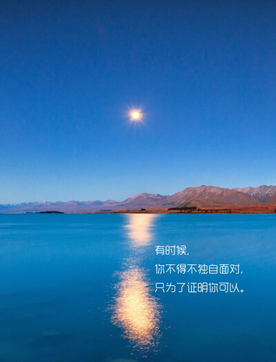 Sometimes you have to stand alone just to make sure you still can．有时候.你不得不独自面对.只为了证明你可以。