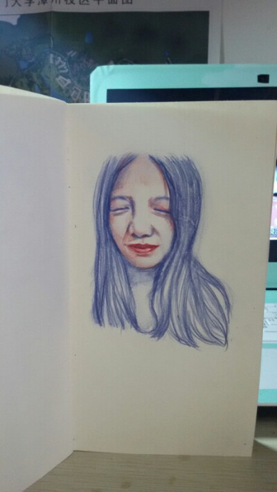 bb红，彩铅人物