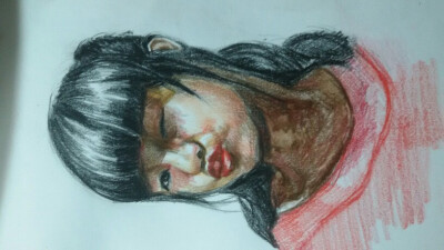 么么，紫灵，彩铅人物