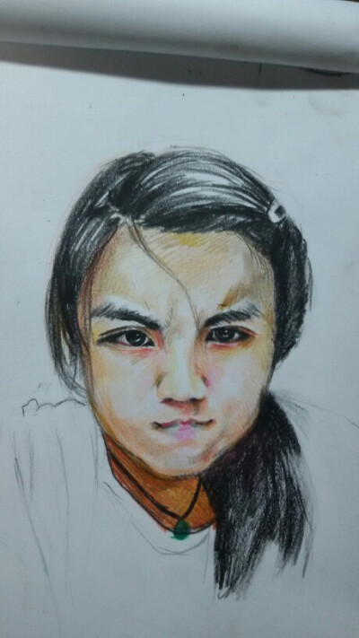 梓昕，o(￣ヘ￣o)，彩铅人物