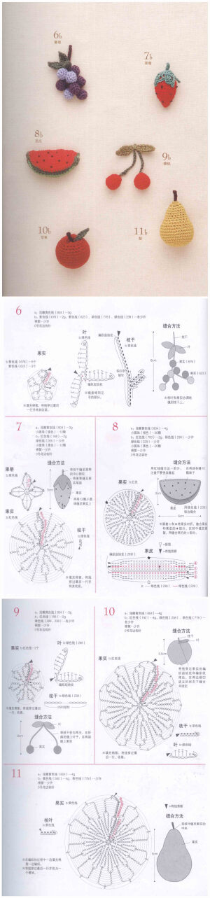 六款水果，谁是你的最爱？ #钩织图解#