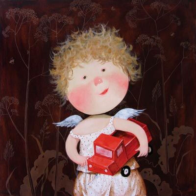 来自乌克兰插画家。Eugene Gapchinska的一组手绘儿童插画，她创作了许许多多粉红色皮肤的可爱小孩，一同分享给大家。