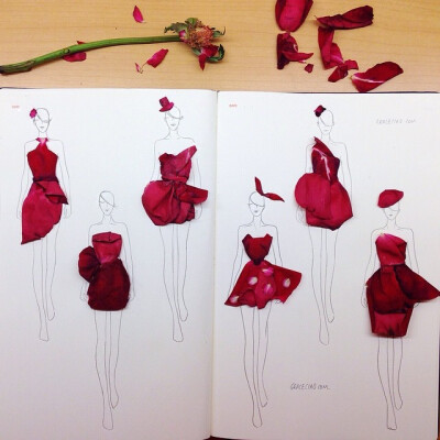 【设计】Grace Ciao's Flower Petal Designs 新加坡学生 Grace Ciao 让花瓣成为一件件美丽的时尚服装,集合时尚的人物插画,犹如为你呈现出一台巴黎时装秀。#时尚服装#