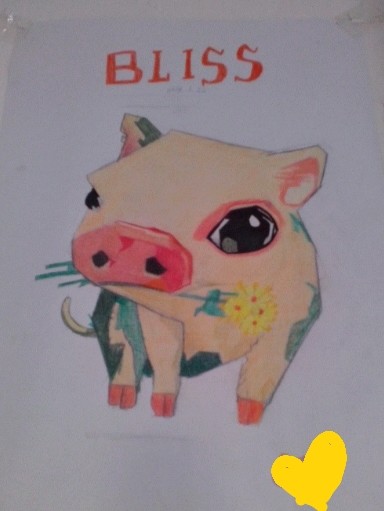婉莹 彩铅画 动物 猪小猪