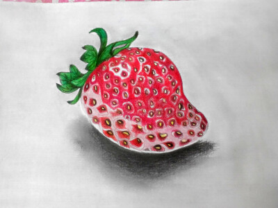 婉莹 彩铅 草莓 水果