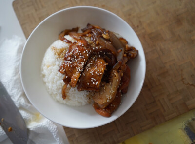 照烧鸡排饭