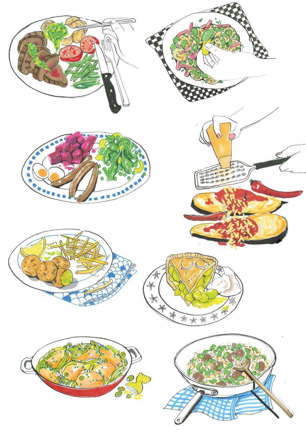 漫画美食手帐插画