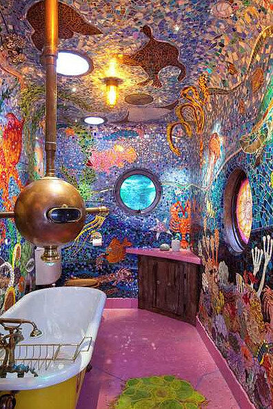 ❤海底总动员❤ 马赛克瓷砖打造彩色海底 卫生间浴室装修设计