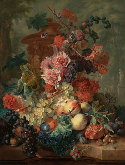 Jan van Huysum Fruit Piece, oil on panel, 1722