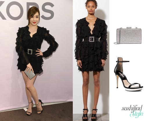 Michael Kors: Resort 2015 Collection @ michaelkors.com (Price upon application) Elsie Crystal Embellished Box Clutch @ michaelkors.com $298 Doris Calf Leather Platform Sandal @ michaelkors.com $395 $277