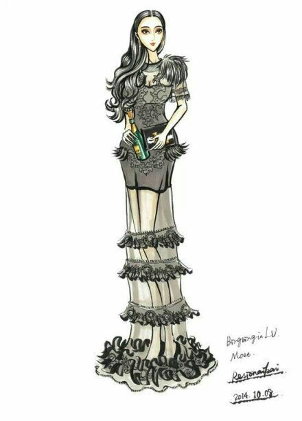 范冰冰 手绘 衣服