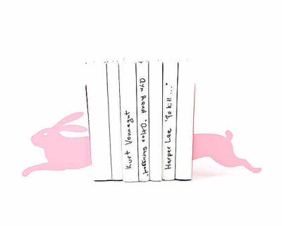 童话镇图书馆 乌克兰创意工房Lena&amp;amp;Dima 兔子 书立 粉色／薄荷绿 粉色兔子书立，