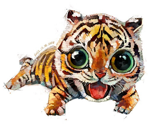 萌宠 雪娃娃 可爱 插画 动物 Q版